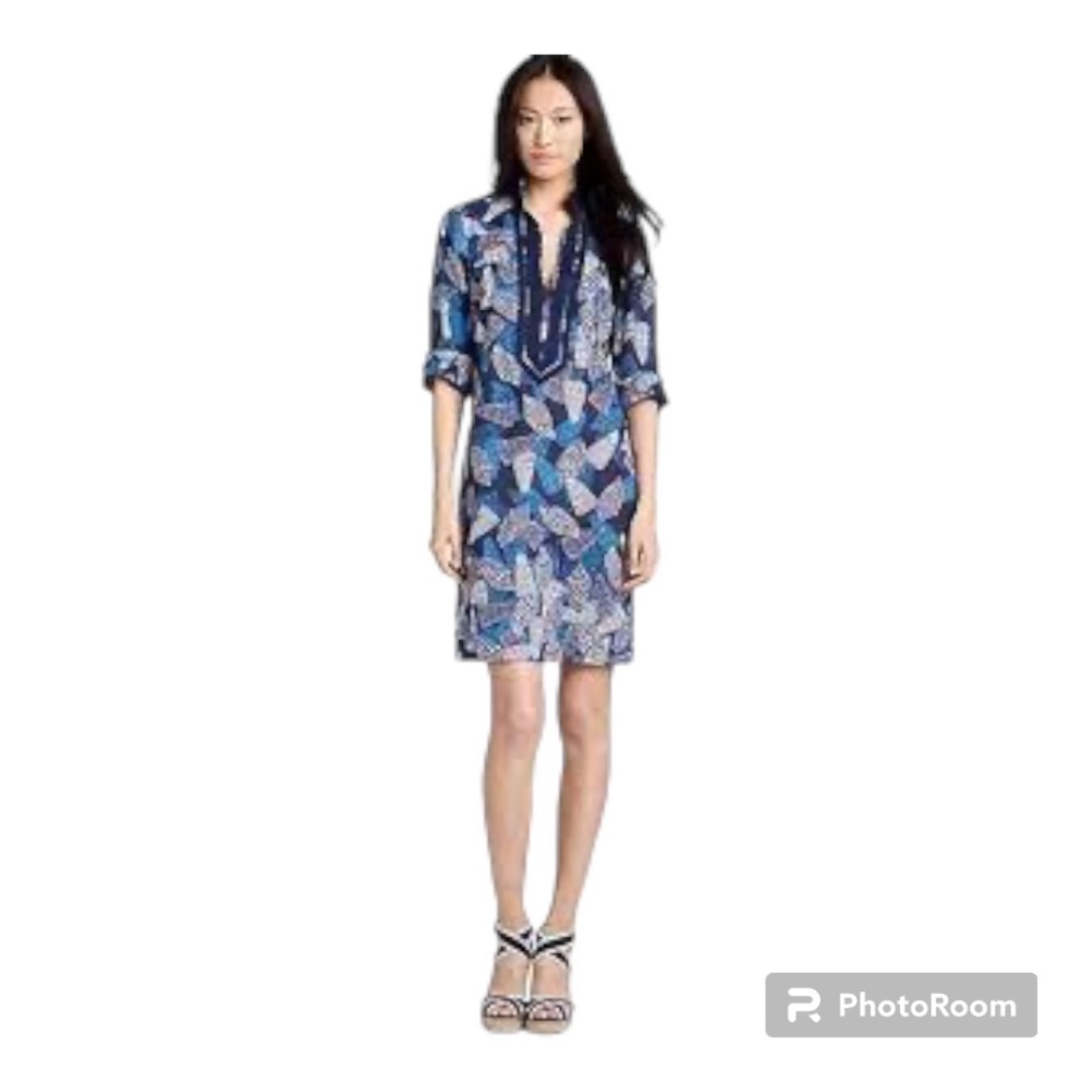 Tory Burch Seashell Cover Up Tunic Dress Cotton Gauze 4
